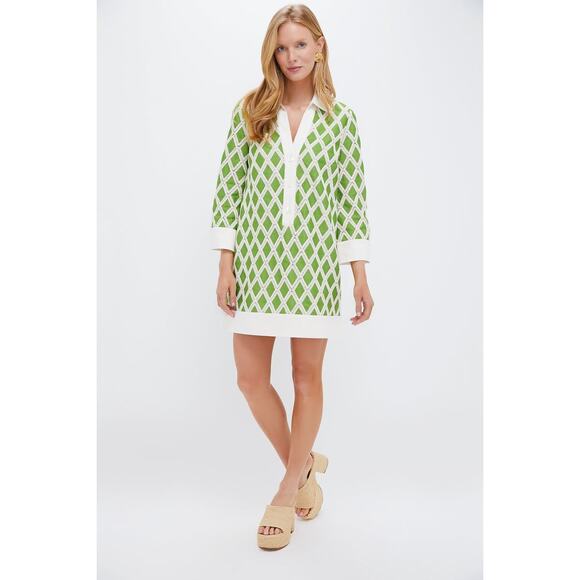 TUCKERNUCK Kelly Green Crochet Collier Dress Size L NWT Retail $198 Tuckernuck - Picture 4 of 10